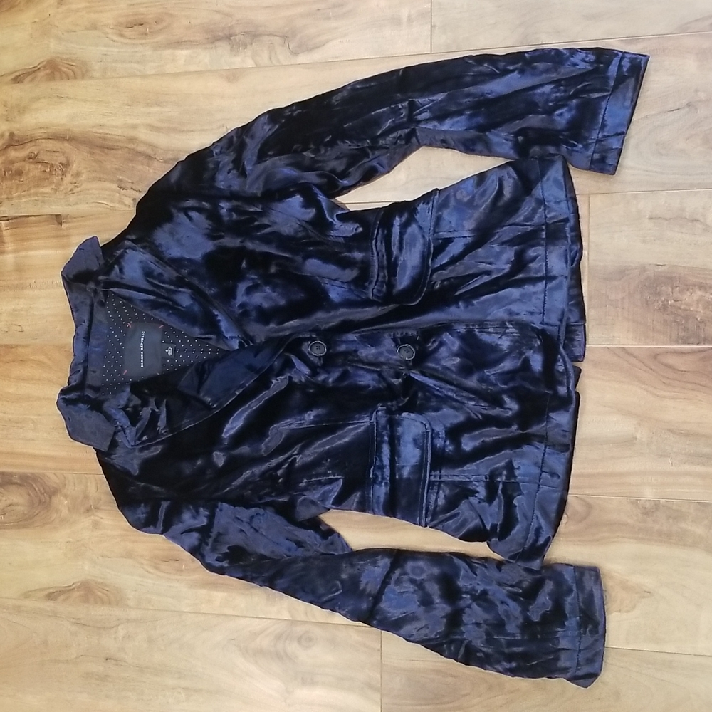 Banana Republic Navy Velvet Blazer